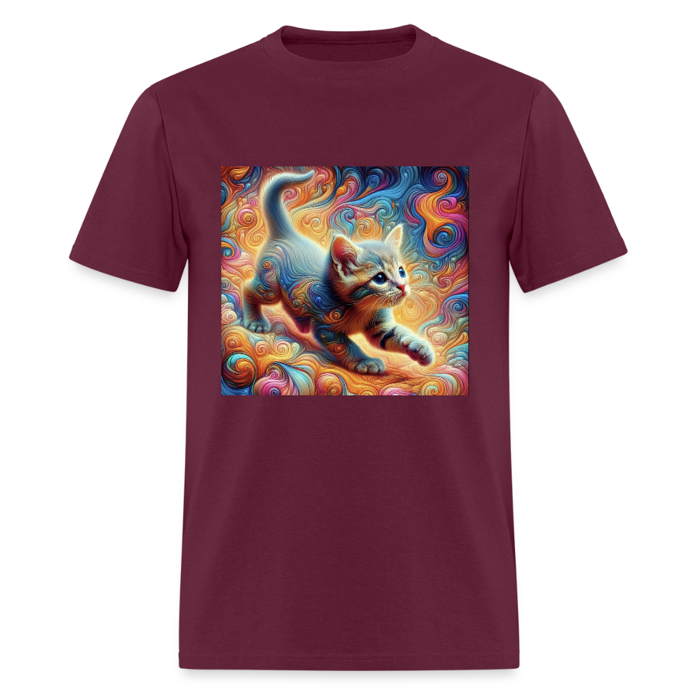 Tie Dye Kitten - burgundy