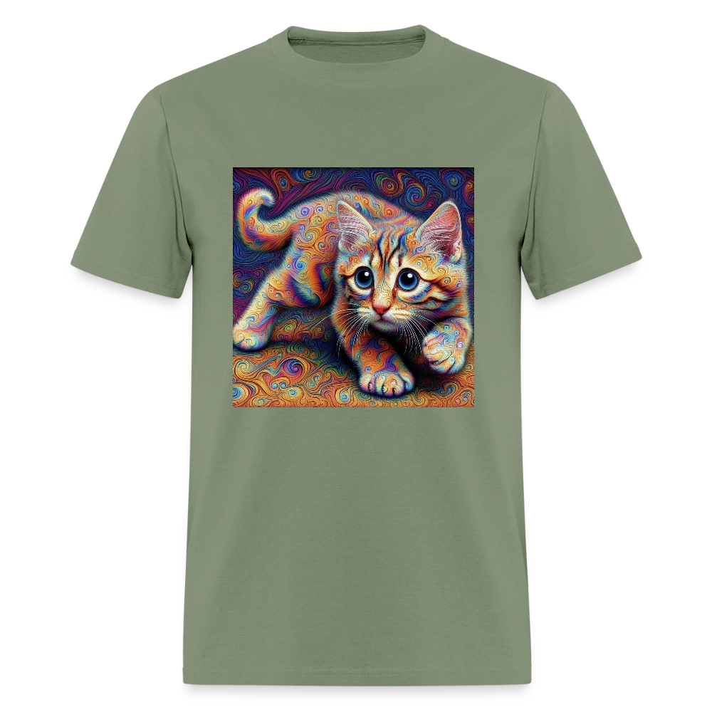 Tie Dye Kitten - military green