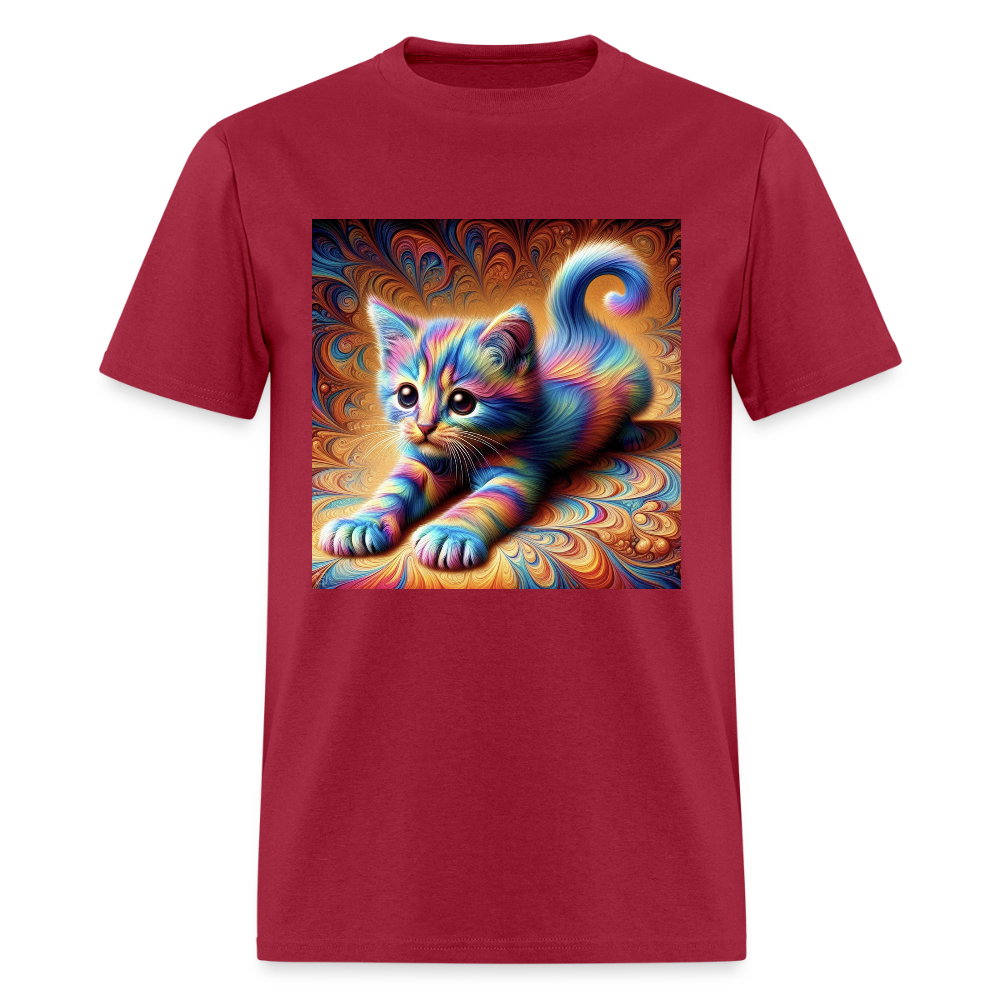 Tie Dye Kitten - dark red