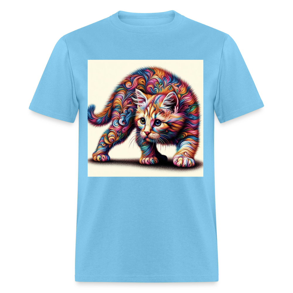 Tie Dye Kitten - aquatic blue