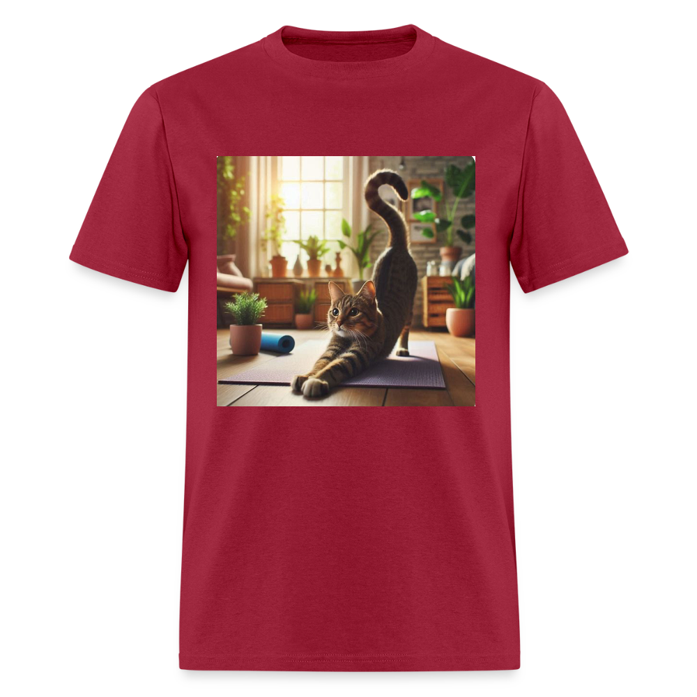 Yoga Cat - dark red