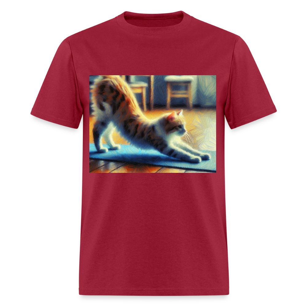 Yoga Cat - dark red