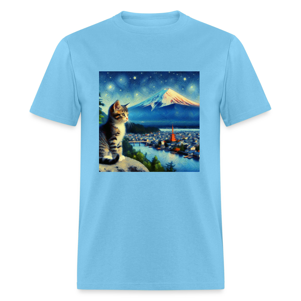Mount Fuji Cat - aquatic blue