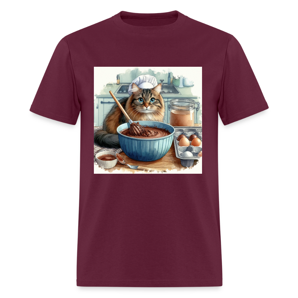 Baking Cat - burgundy