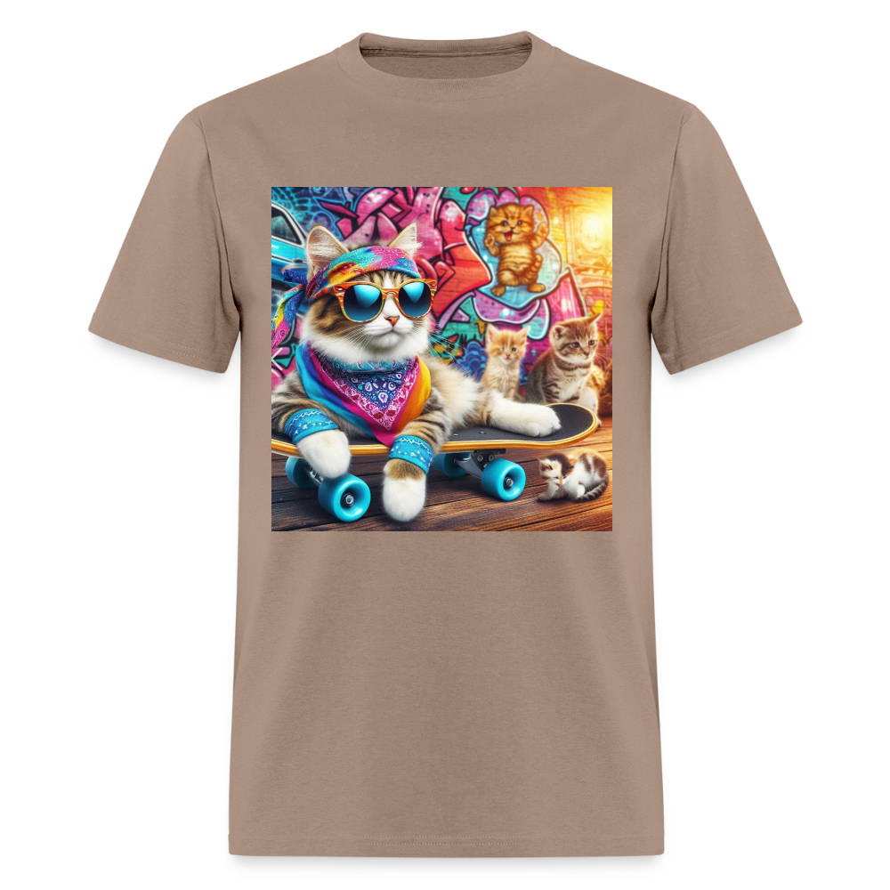 Cool Skateboarding Cat - brown savana