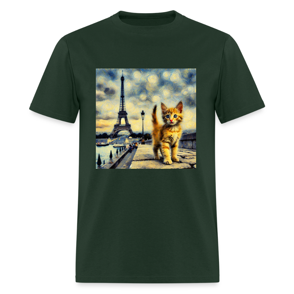 Eiffel Tower Kitten - forest green