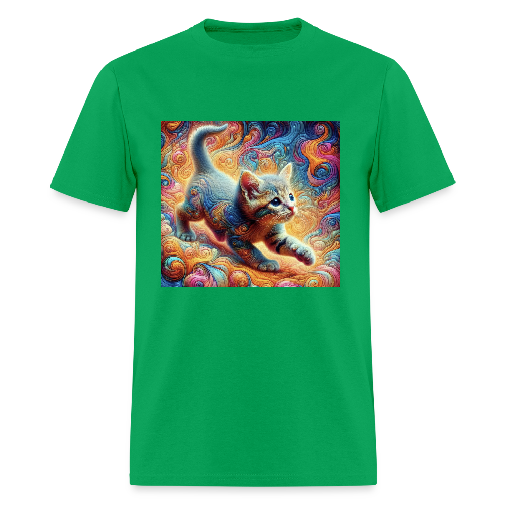 Tie Dye Kitten - bright green