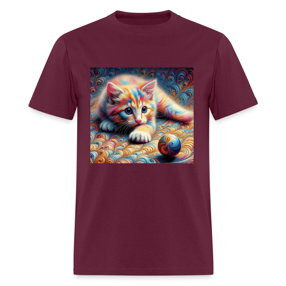 Tie Dye Kitten - burgundy