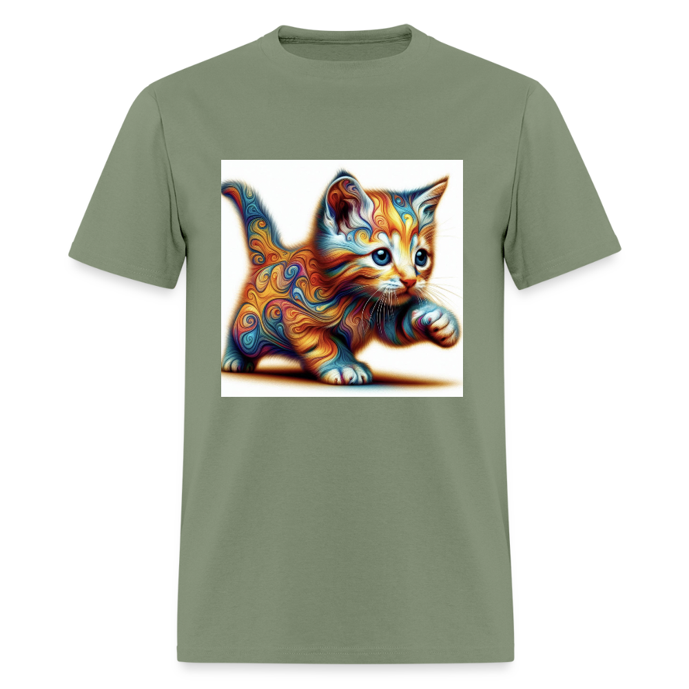 Tie Dye Kitten - military green
