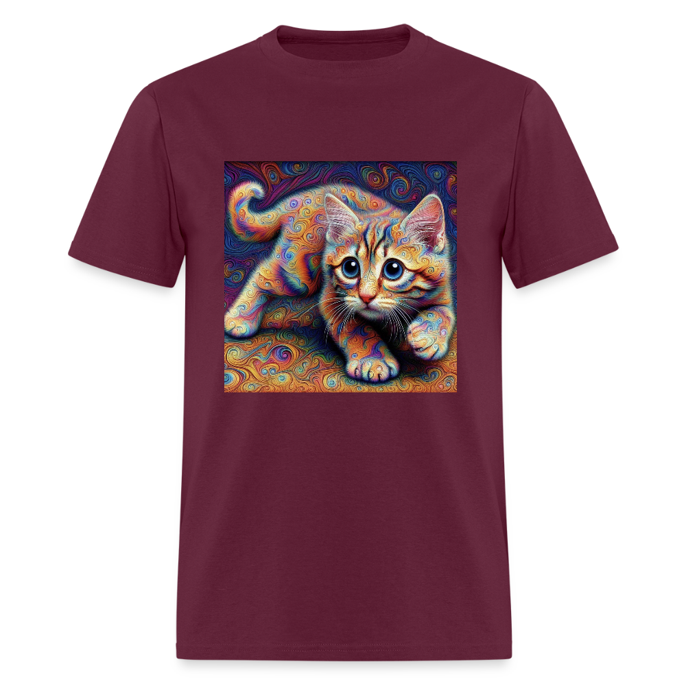 Tie Dye Kitten - burgundy