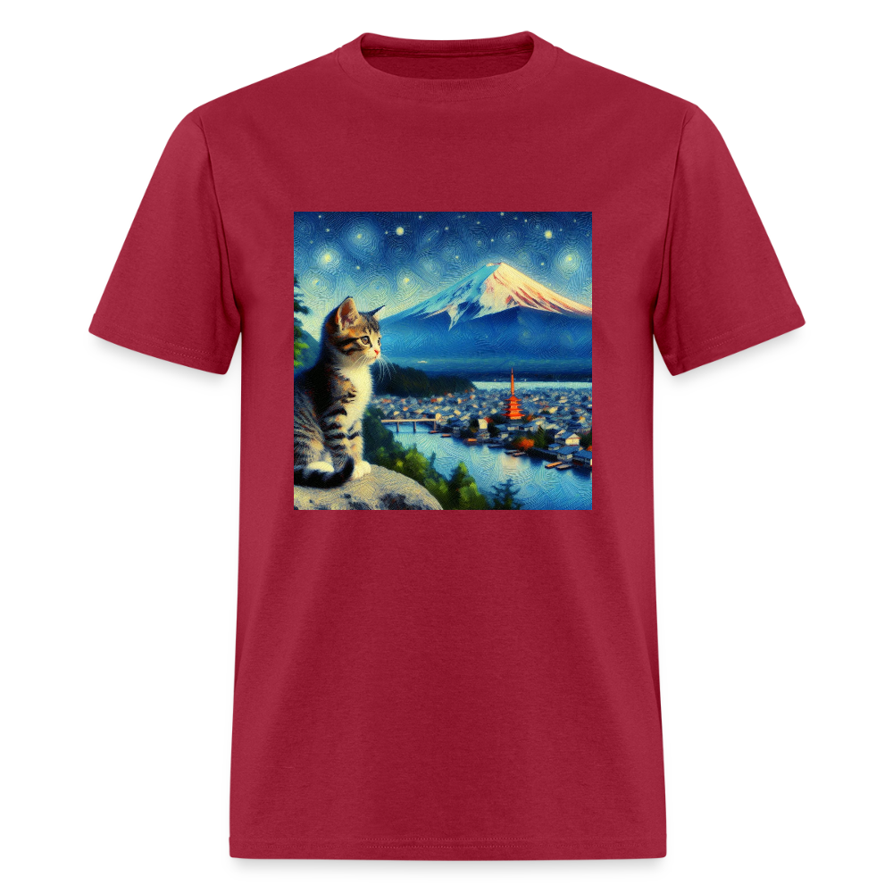 Mount Fuji Cat - dark red