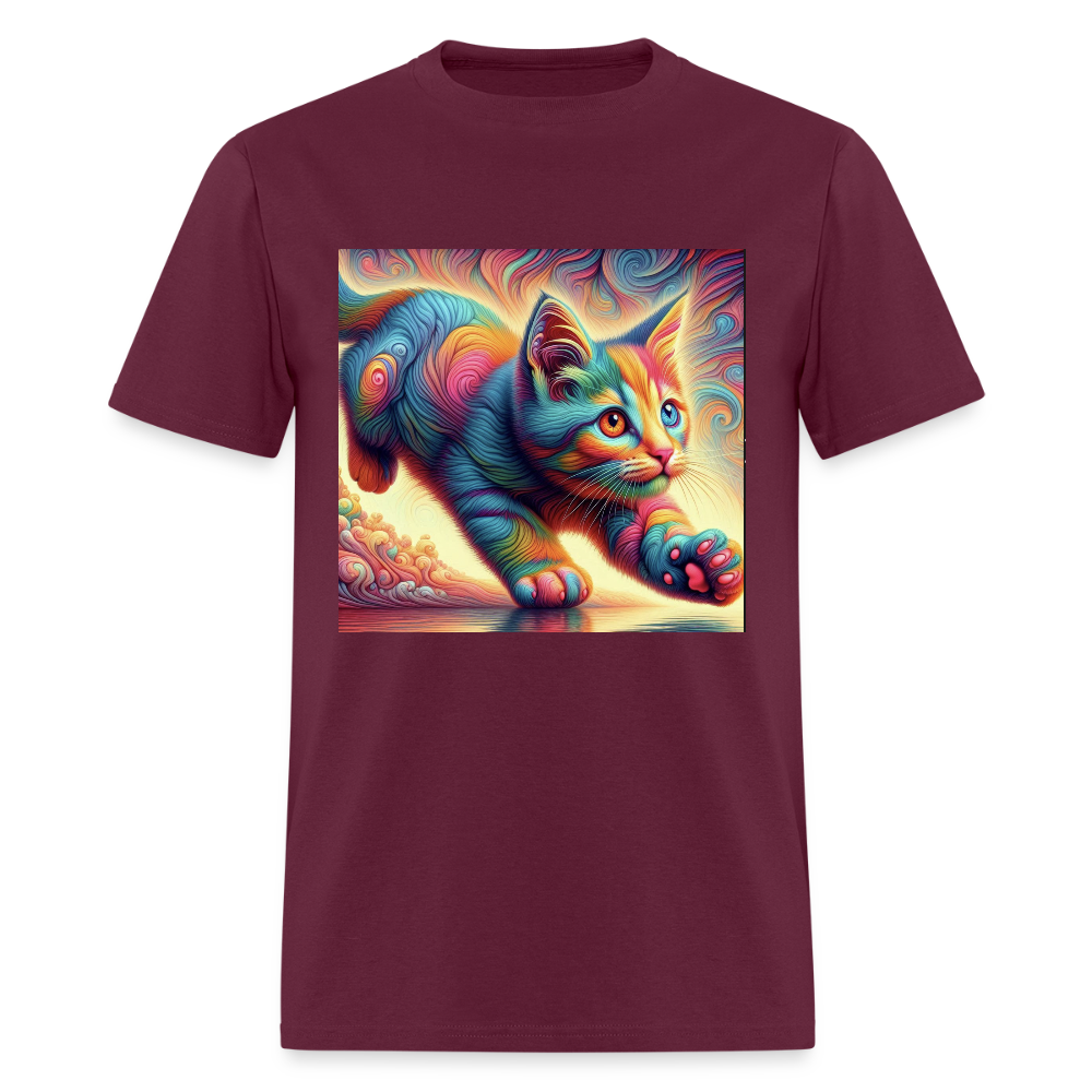 Tie Dye Kitten - burgundy