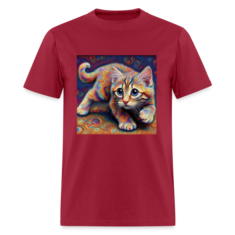 Tie Dye Kitten - dark red