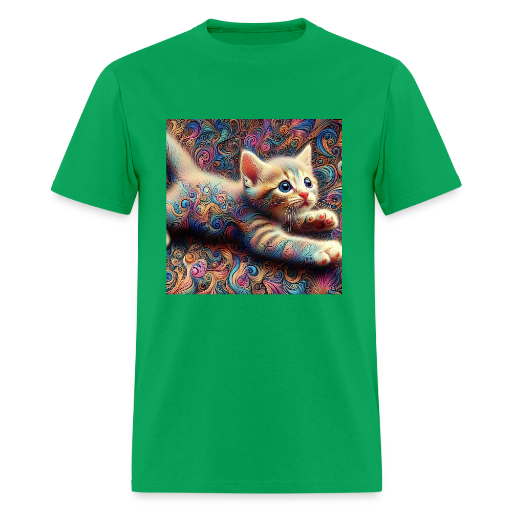 Tie Dye Kitten - bright green
