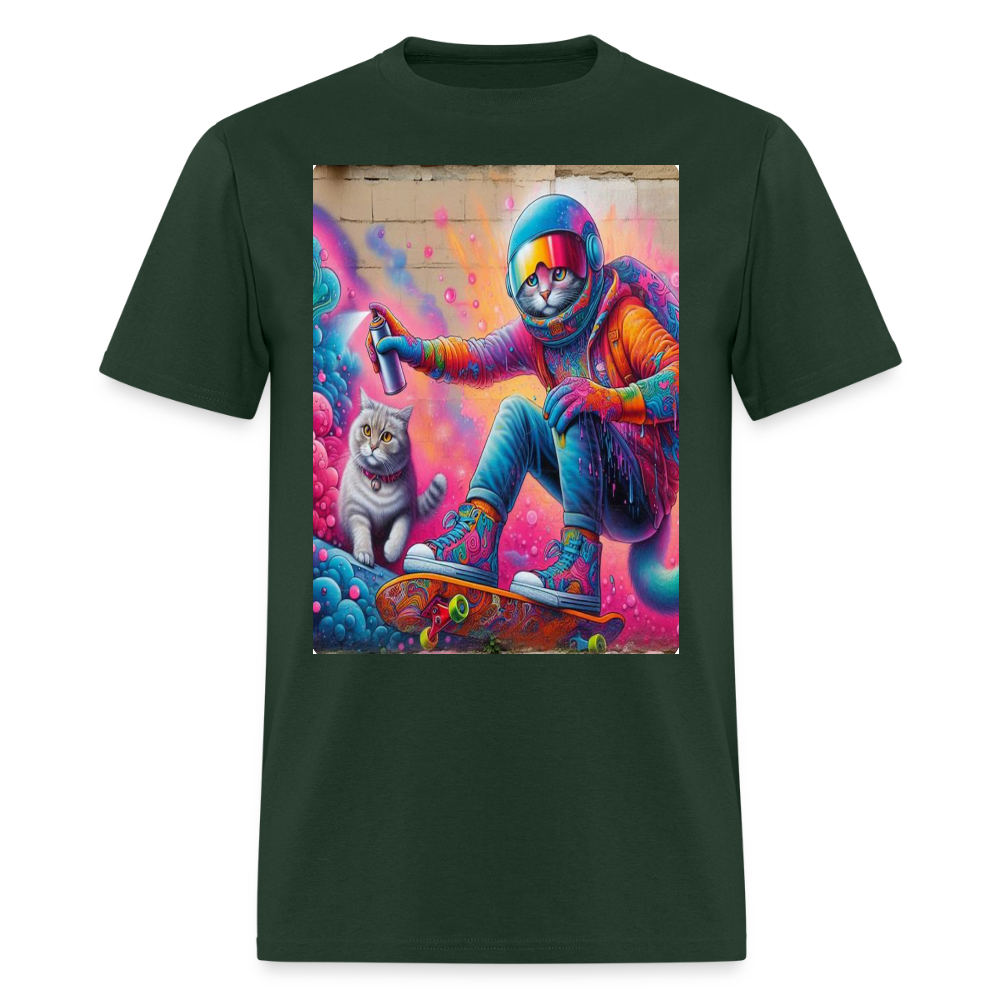 Graffiti Cat - forest green
