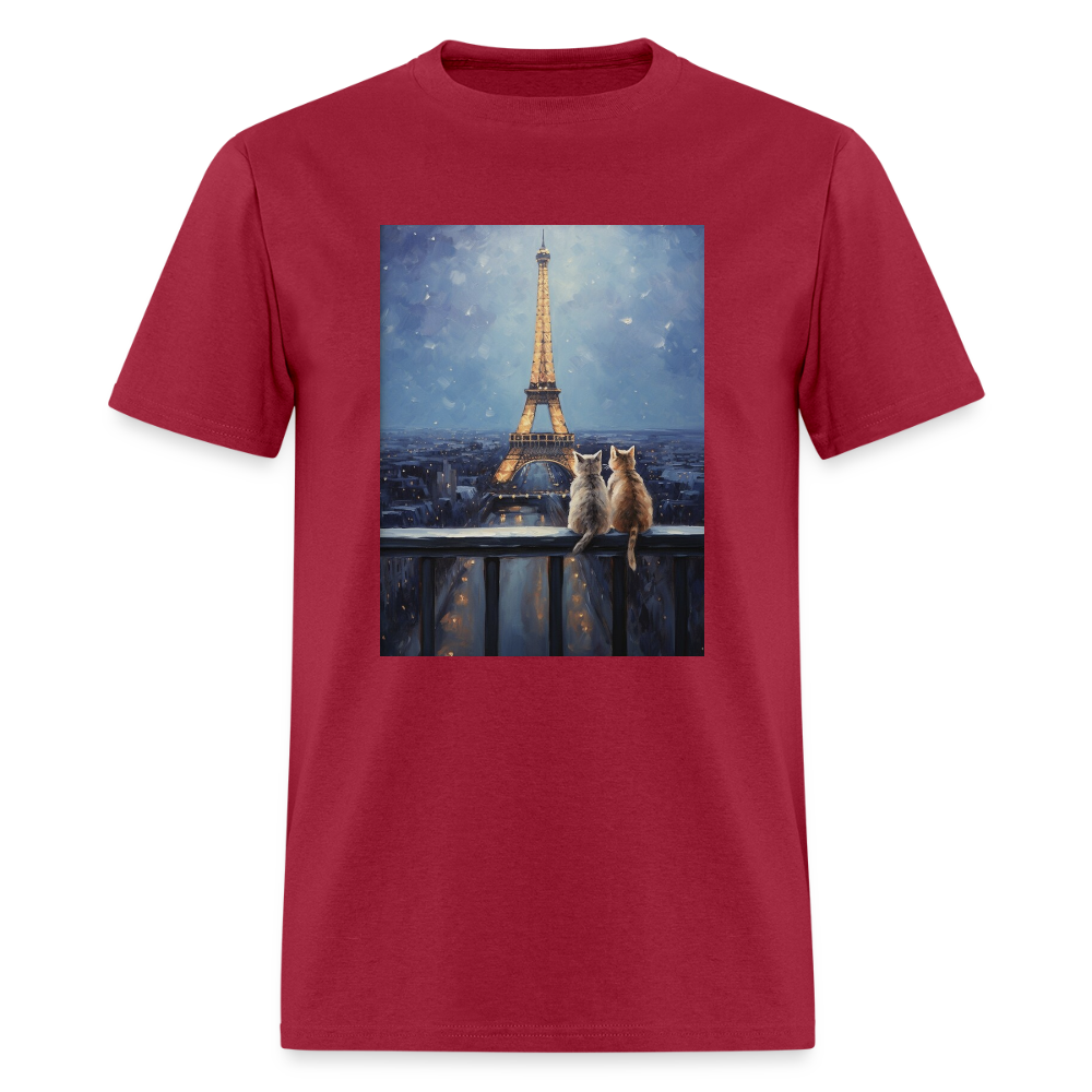 Eiffel Tower Kittens - dark red