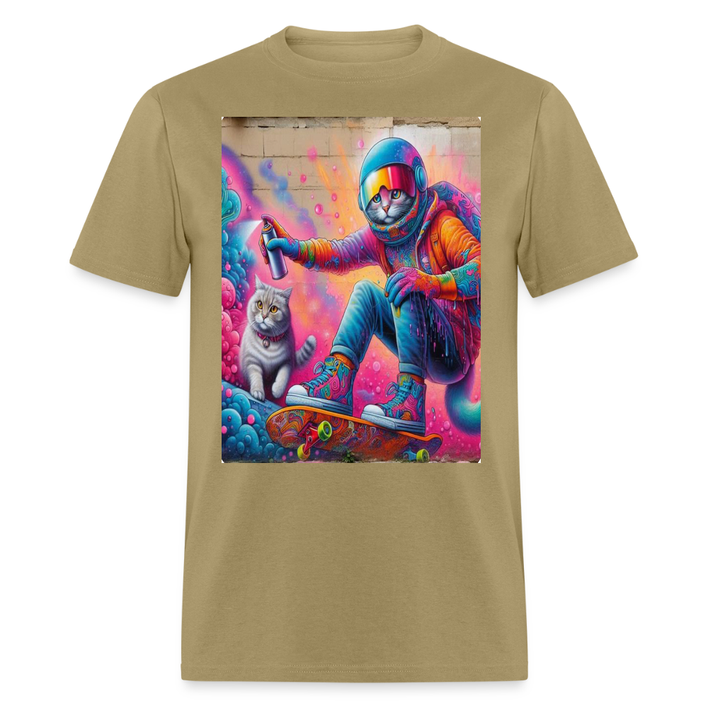 Graffiti Cat - khaki