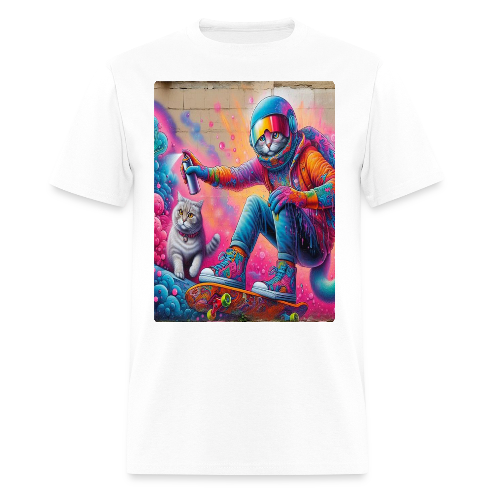 Graffiti Cat - white