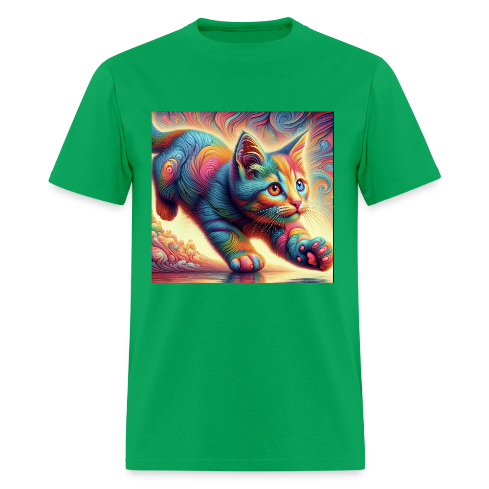 Tie Dye Kitten - bright green