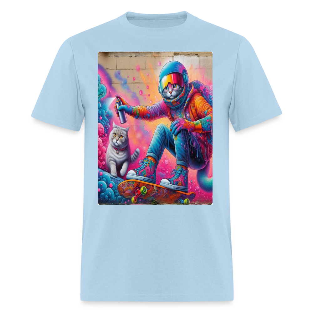 Graffiti Cat - powder blue