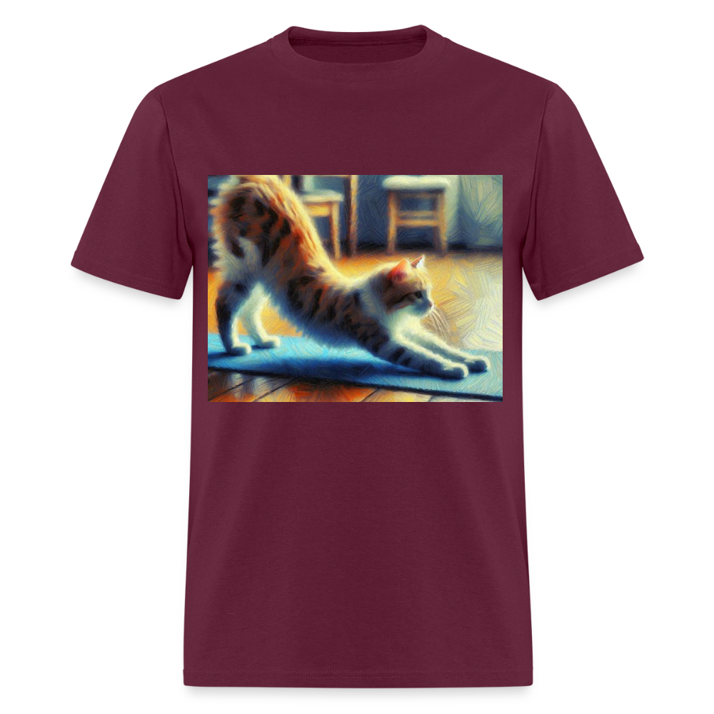 Yoga Cat - burgundy