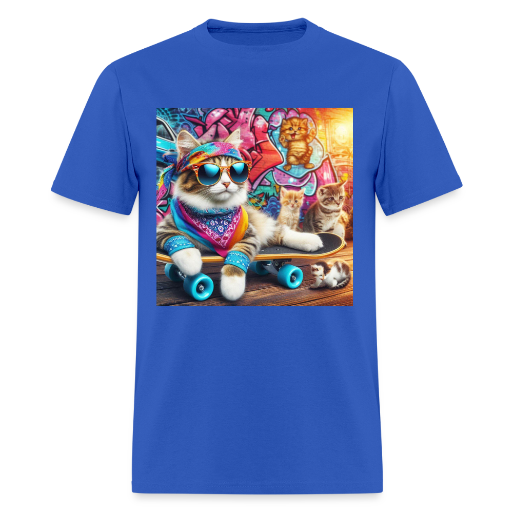 Cool Skateboarding Cat - royal blue