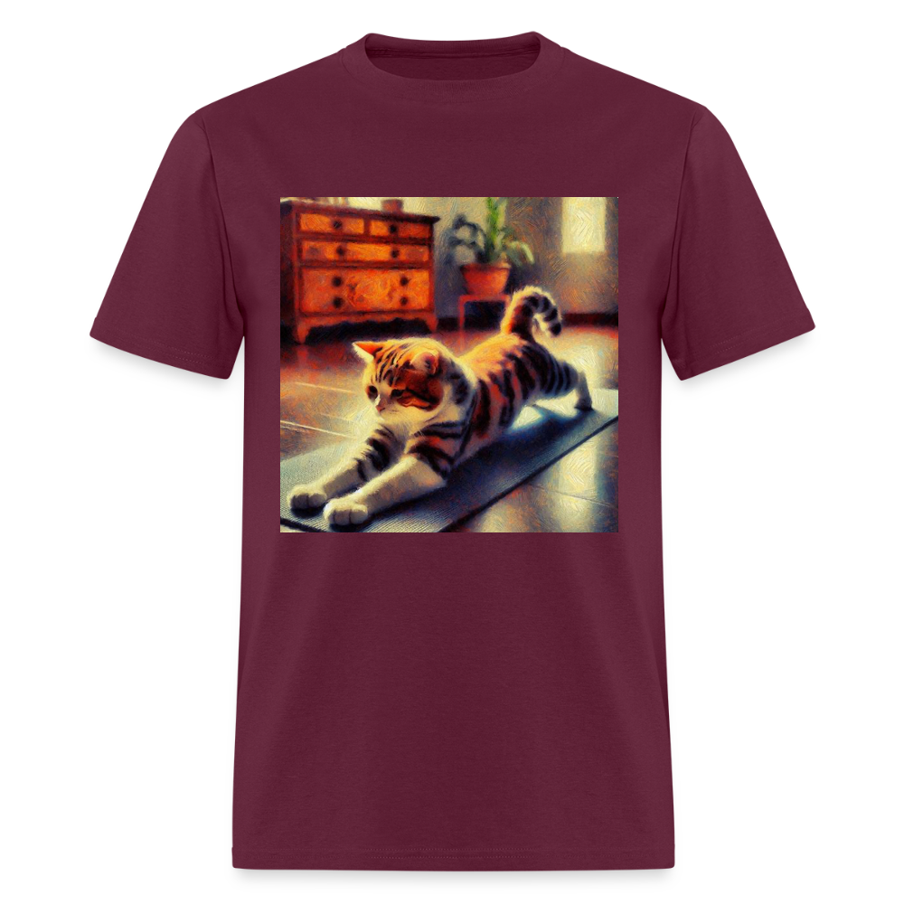 Yoga Cat - burgundy