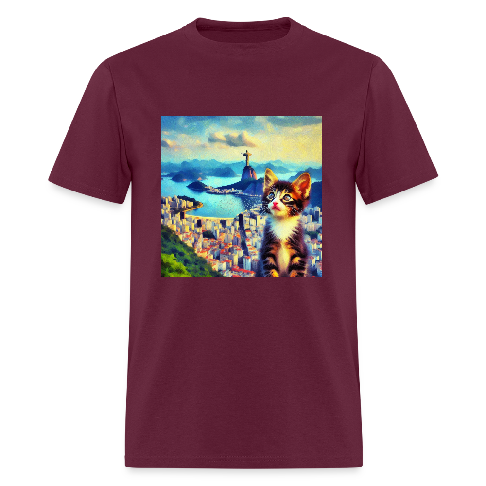 Rio de Janeiro Cat - burgundy
