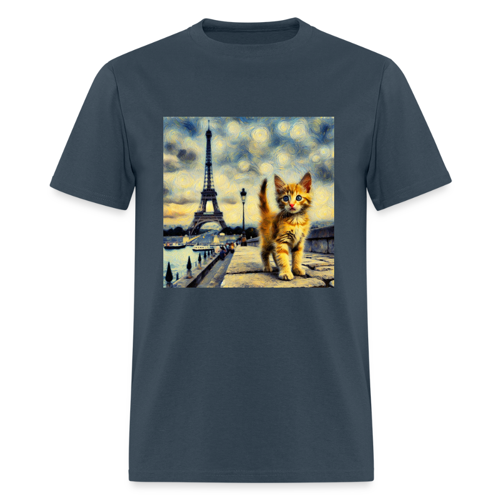 Eiffel Tower Kitten -  blue dusk