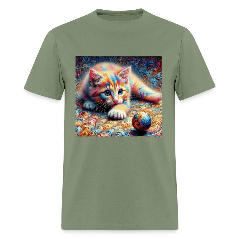 Tie Dye Kitten - military green