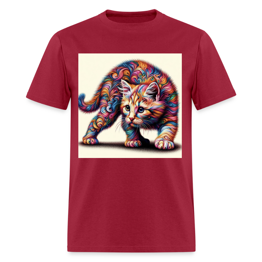 Tie Dye Kitten - dark red