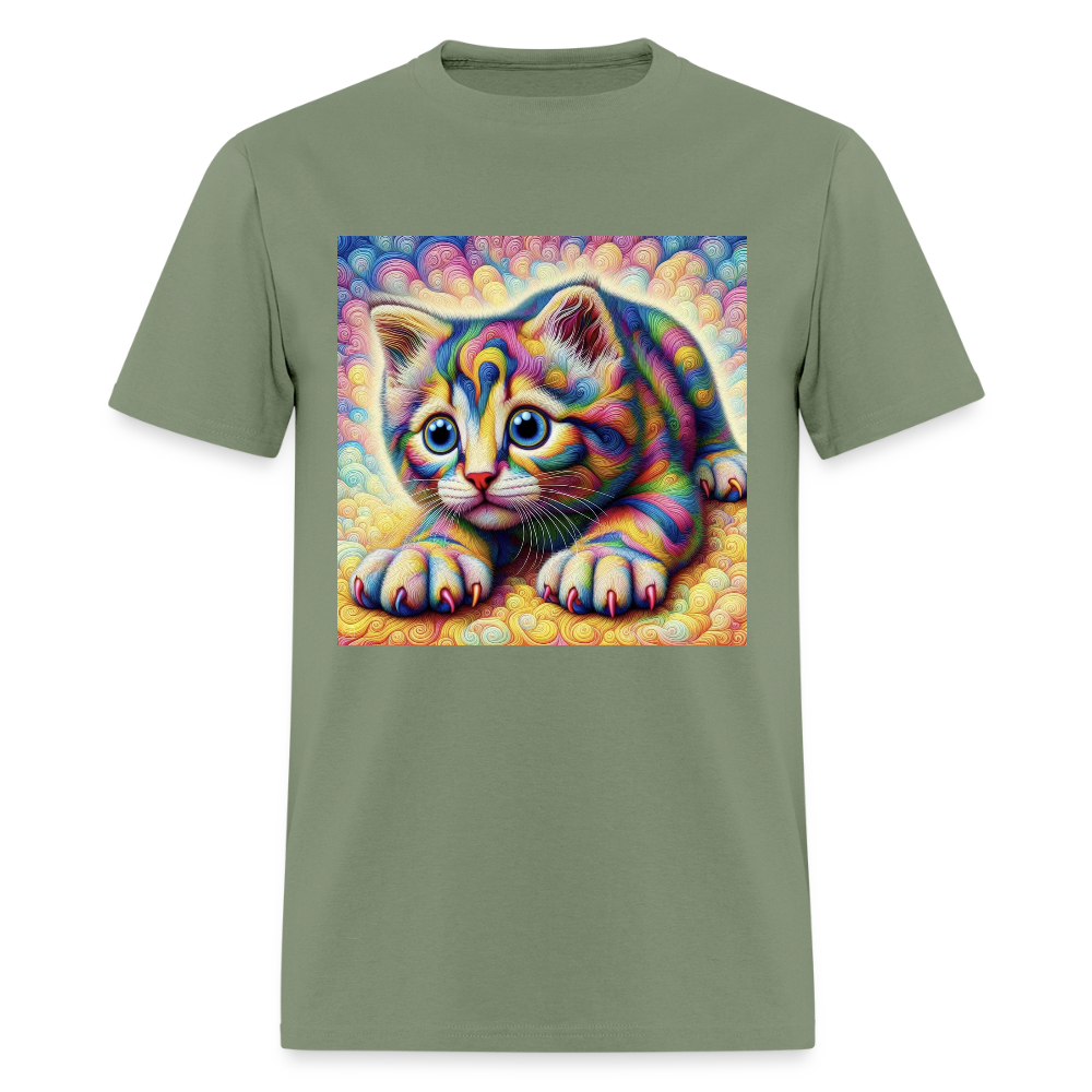 Tie Dye Kitten - military green