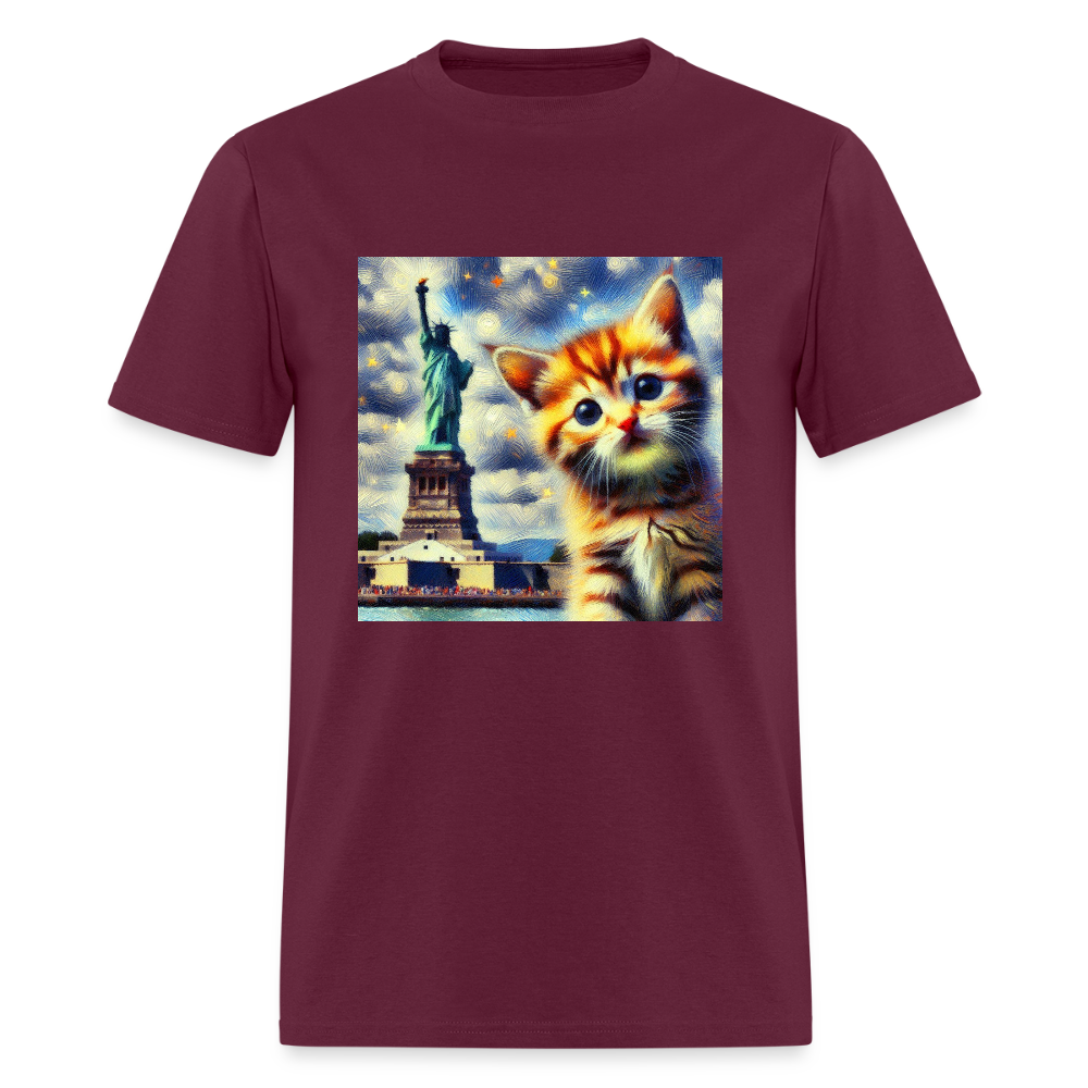 Statue of Liberty Kitten - burgundy